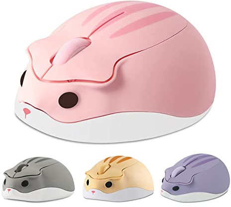Kabellose Maus,Niedliche Optische Hamsterform Maus, 1200 DPI Rauschunterdrückung Ultra Portable Travel Mouse, 2,4 GHz mit USB Unifying Receiver, für PC/Mac/Laptop Kids Girl