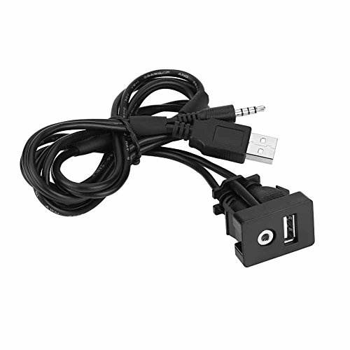 Akozon usb + Cavo AUX-O per presa AUX del cruscotto dell'auto USB, connettore USB integrato nel cruscotto dell'auto Spina AUX 3,5 mm con accessorio di ricambio per cavo di prolunga