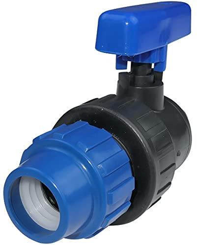 Aerzetix - C51797 - Valvola a Sfera sferica Rubinetto di Arresto Filettatura Esterna 3/4'' x Tubo Ø25mm da avvitare - Raccordo a Compressione - in plastica