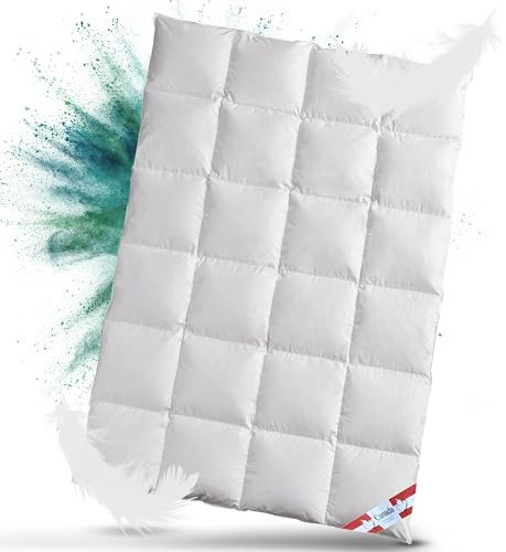 Bach's Betten Welt Preishit: Canada Daunenfederbett Daunendecke Ganzjahresdecke Wärmegrad 3 vom Bettenfachgeschäft (135 x 200 cm) Weiß