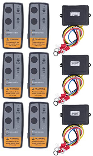 Funkfernbedienung Für Seilwinde 6 Teiliges Universal Set mit 3 Empfängern 434 Mhz Kompatibel Atv Truck und Offroad Fahrzeugen