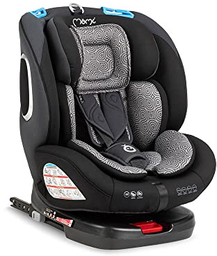 MoMi TORDI Siège auto pour enfants de 0 à 12 ans (groupe 0+, 1, 2, 3, poids de 3 à 36 kg), pivotant, installation dos à la route: jusqu'à 18 kg, face à la route: à partir de 18 kg