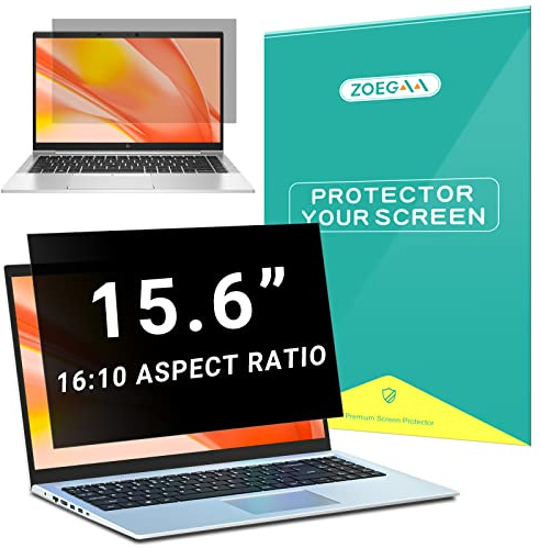 ZOEGAA 15.6 Zoll Blickschutzfolie 16:10, Blickschützende Bildschirmfolie, Blaulichtfilter, Reflexionsfrei, Blendfrei, Beidseitig Verwendbar für Hp/Dell/Acer/Lenovo/ThinkPad/Asus