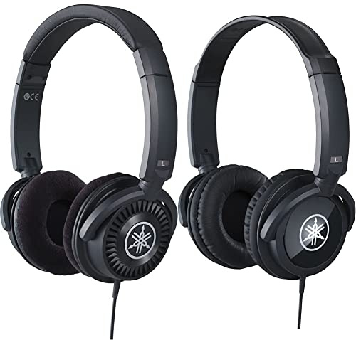Yamaha HPH-150B Kopfhörer, schwarz – Offener On-Ear-Kopfhörer für exzellenten Sound & neutralen Klang – Kompaktes, modisches Design passend Keyboards & HPH-100B Kopfhörer, schwarz