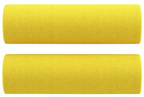 vidaXL 2X Cojines Decorativos Almohada para Sofá Silla Sala de Estar Salón Dormitorio Habitación Coche Hogar Interior Tela Amarillo Claro