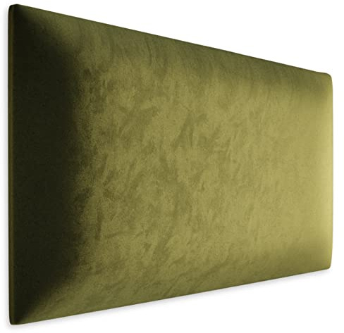 Muralo Panel acolchado de pared de terciopelo, panel acolchado de tela, para dormitorio, salón, cama, cabecero de cama, cojín lumbar, moderno y lujoso, panel acolchado (verde oliva, 50 cm x 30 cm)