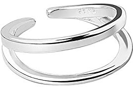 Offener Damenring aus Sterlingsilber, Doppellinie, minimalistisch, handgefertigter Ring