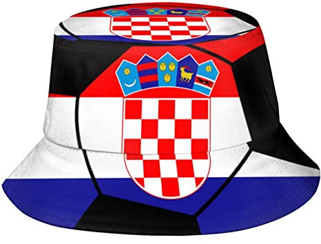 Lsjuee Jamaika-Flagge Outdoor Sun Fischerhut Bucket Caps Atmungsaktive Strandhüte für Männer Frauen Kroatien Fußball