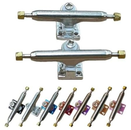 LEEFAI Pro Fingerboard Trucks (Achsen) 32mm G3 Inverted Style- Pro Mini Finger Skateboard Truck with Single Axles and Pivot Cups Baseplate Color (Silber, 32 mm)