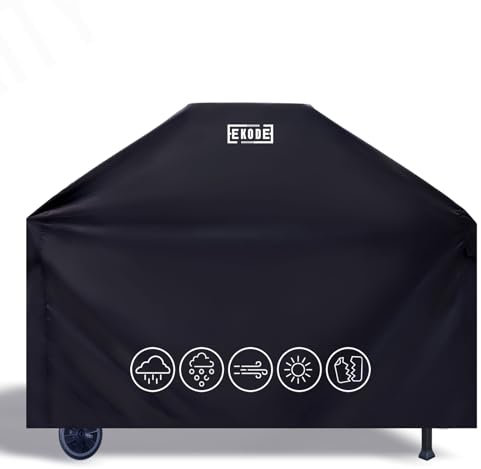 EKODE™ BBQ Cover Waterproof, Barbecue Cover Waterproof 210D Heavy Duty BBQ Grill large Cover. Rip-Proof, Dust-proof & Anti-UV for Weber with Storage Bag, Brinkmann, Outback, Char Broil - 144x61x147cm
