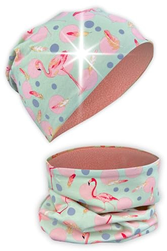 HECKBO 360° Reflektor Kinder Mütze & Loop Schal Set - 95% Baumwolle - weiches & pflegeleichtes Stretch-Material - Beanie Frühling Herbst Winter (48-54 cm)