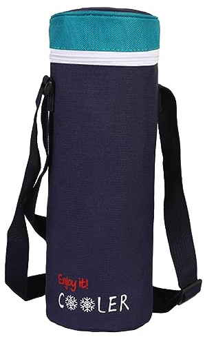 Sharplace Kühltasche, isolierte Wasserflaschen-Tragetasche, mit verstellbarem Riemen, Flaschenhülle, wasserdichte Getränke-Tragetasche für Reisen, Blauer Deckel