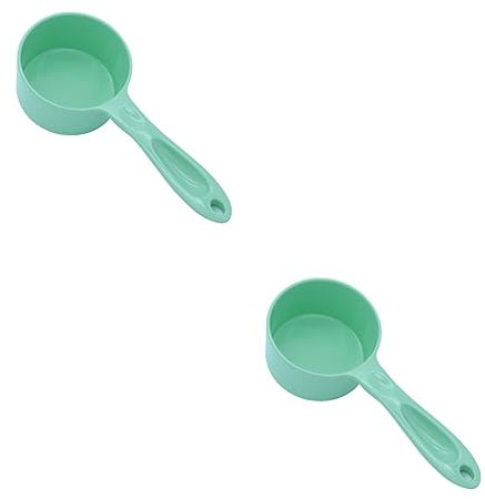 POPETPOP Lot de 2 Cuillères à Nourriture pour Chat Outil de Mesure Poignée pour Une Prise Facile Plastique Mélaminé Vert Robuste pour La Nourriture des Animaux