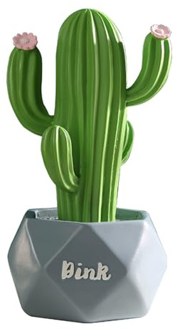 Estatua Cactus Abstracta, Adorno Moderno para Salón, Figura Artística de Planta Resinosa, Decoración Ornamental para Casa, Hogar, Escritorio (Verde)