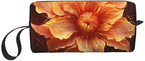 OUSIKA Flame Flower Cosmetic Bags for Women Portable Makeup Bag Travel Storage Bag Daily Receive Bag Large Capacity Toiletry Bag