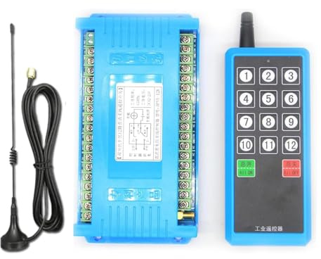 12V 24V DC Feedback Function bidirectional 12 Channels long range 200m Wireless remote switch Radio Receiver Crane Linear Drives Light Motor Button Working simultaneously with ALL ON/OFF function
