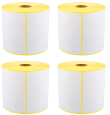 ARLI Thermoetiketten 100 x 150 mm | 4x Rollen (2000 Etiketten) | 500 Stück pro Rolle Kern 25,4 mm Perforiert/Perforation Permanent haftend Thermodirekt Etiketten Versandetiketten für Thermodrucker