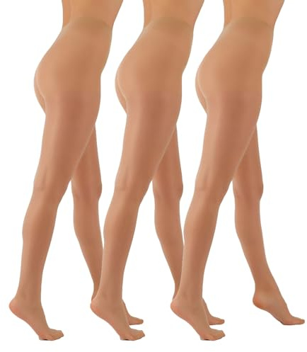 Aurellie 3 Paar Strumpfhosen, matt, klassisch, weich, 20 Denier, nude, 3XL