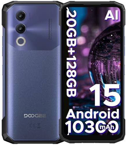 DOOGEE Blade 20 Móvil Resistente Android 15, 20GB RAM+128GB ROM/2TB, Movil Irrompible 10300mAh,6,6 FHD+ 90Hz Teléfono Móvil irrompible, 16MP+8MP Cámara, Widevine L1/IP68IP69K/GPS/Face ID-2025