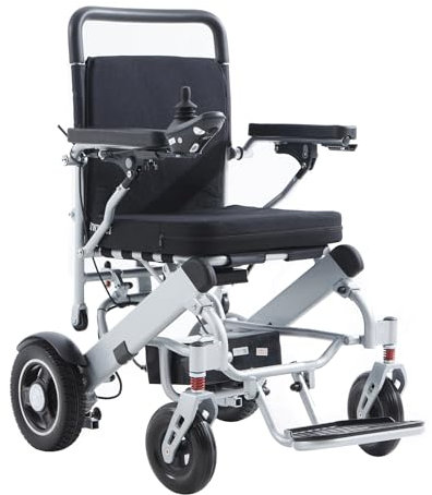 Gorssen Silla de Ruedas eléctrica, batería de Litio Doble de Motor de 180 W Desde hasta la función Plegable,Kilometraje de Resistencia de 20-25 km