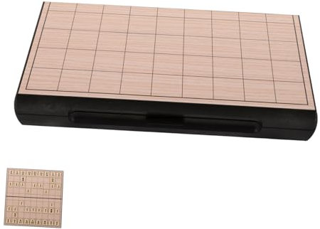 BESTonZON Japanisches Schach Magnetische Dame Brettspiel Klappschachspiel Reisebrettspiele Magnetisches Schachbrett Schachbrett Schachbrett Holz Reise Spiel
