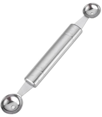 Doppelter Melonen Kugelausstecher, Doppelseitiger Frucht Eiskugellöffel, Edelstahl Melonenkugelausstecher für Wassermelone, Eis, Obst, Fleischbällchen