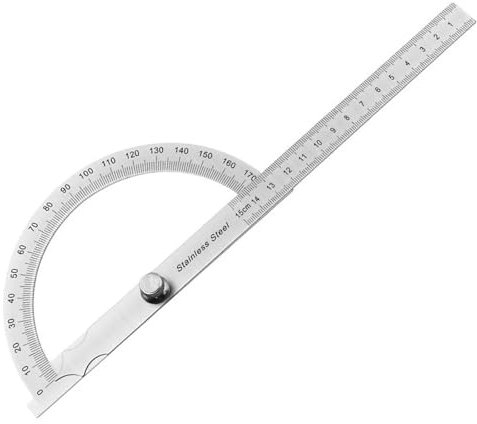 ZSjing Edelstahl 180 Grad Winkelmesser Metall Winkel Lineal Professionelle Meter Lineal Gauge Finder Goniometer Förderer Werkzeug(15cm)