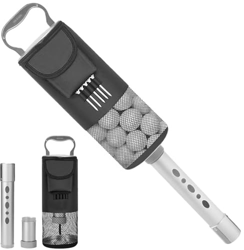 Shagger - Pallina da golf, collettore di palla, da golf, con tubo rimovibile in lega di alluminio, contenitore tascabile, tubo in alluminio per palline da golf