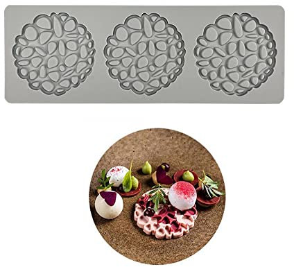 Molde de Silicona para repostería, Manualidades, decoración de Tartas, Resina, jabón, decoración de Dulces, Pasta de azúcar, Chocolate, 3 Agujeros, guijarros