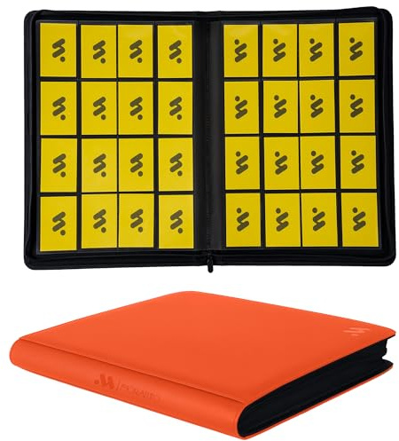 MORABTO Álbum de exhibición para tarjetas coleccionables, 16 bolsillos, puede contener hasta 1408 tarjetas con 44 fundas, tarjetero con cremallera, compatible con tarjetas TCG, tarjetas de juego