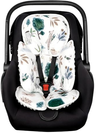 TANOFAR 2-in-1 Baby Carseat Head Support, Infant Car Seat Insert for Newborn Girls Boys, Extra Soft Baby Support Pillow for Carseats, Strollers, Swings, White Animal