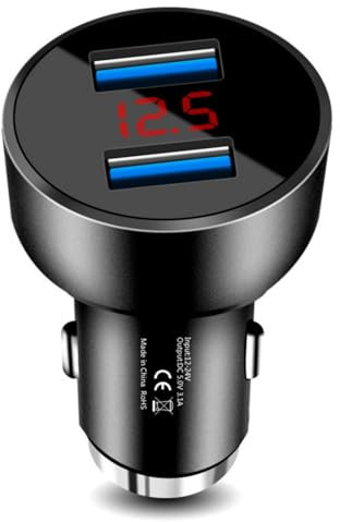 Presa di ricarica rapida per auto doppia testa adattatore di ricarica USB con schermo digitale per moto da 12 V/24 V