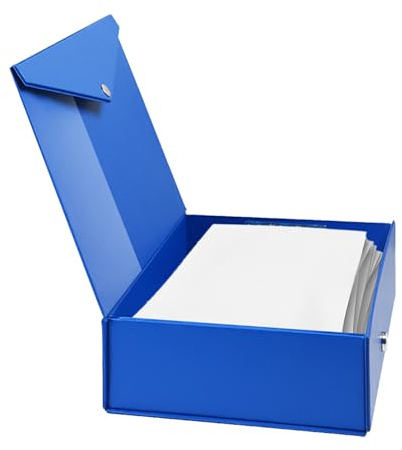 Boîte de Rangement Documents A4 – Coffret de Projet Portable avec Couvercle | Boîte Carton Pliable Étanche, Classement Dossiers pour Bureau, Maison, École, Organisation Archives Papier, Stockage