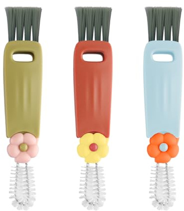 3 in 1 Cup Lid Gap Cleaning Brush, 3PCS Multifunctional Bottle & Cup Lid Cleaner Brushes for Tight Spaces and Crevices, Portable Kitchen Cleaning Tools