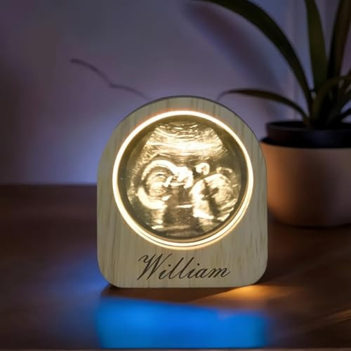 SHENGBEIDZ Luz Nocturna LED con Foto De Bola De Cristal Personalizada, Grabado De Imagen 3D con Impresión A Color, Decoración For El Hogar Y El Dormitorio, Regalo De Recuerdo For El Día De La Madre
