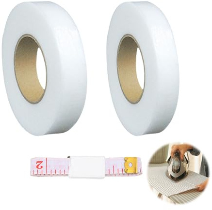 2 Stück Saumband Zum Aufbügeln, 70 Yards Aufbügeln Saumband Extra Breit Stoffband Für Hemming Nahtband Zum Aufbügeln Gardinen Kürzen Ohne Nähen Mit Maßband Von Stoff Vorhang Gardinen Hosen Kleidung