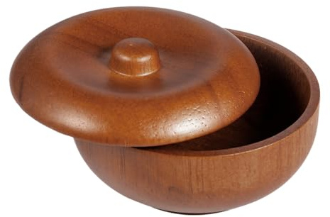 Lesunbak Bol à crème à raser, bol en bois avec couvercle, support pour crème de rasage humide | pour la maison, la salle de bain, la douche, l'hôtel, le salon de beauté personnel