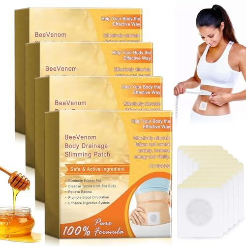 40 Stück Abnehmpflaster, Bienengift Abnehmen Schnell Fettverbrennung Slim Patch Pflaster, Atmungsaktiv und Komfortabel, Bee Venom Pflaster zum Abnehmen für Männer und Frauen geeignet