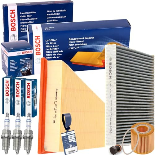 Filterset+Zündkerzen | 1457433532+1987432357+1457429194+0242236565 passend für Fabia 1+2 Polo 6R 9N Ibiza 4