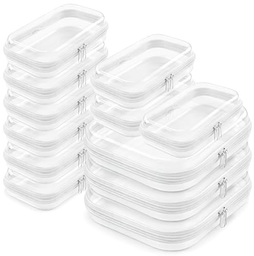 12 Stück Transparent Hartschalen Organizer Kunststoff Reisen Kosmetiktasche