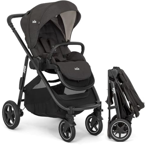 Joie Versatrax Buggy & Sportwagen bis 22 kg - Shale | Buggy bis 22 kg mit Teleskopschieber, umsetzbarer Sitzeinheit und Liegefunktion | gefedert, inkl. Regenschutz & Zubehör