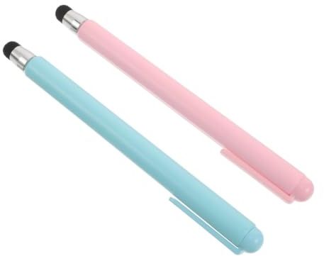 POPETPOP Lápiz Táctil para Tablet y Smartphones Precisión y Agarre Ergonómico, Puntero para Pizarra Digital y Entornos de Aprendizaje Interactivo, Metal y Plástico, 2 Unidades