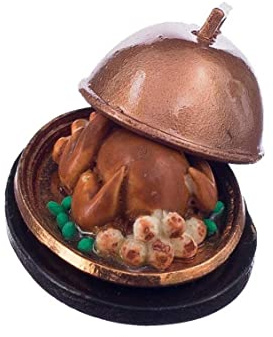 Monetais 1:12 Puppenhaus Mini Thanksgiving Truthahn, Miniatur-Brathähnchen-Essen für Küchenzubehör