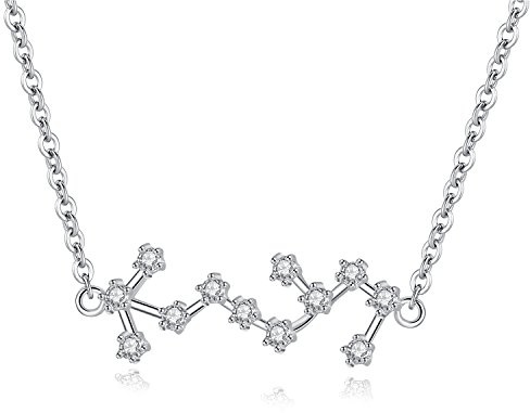 VIKI LYNN Scorpio Zodiac Necklace 925 Sterling Silver Cubic Zirconia Star Sign Jewellery Birthday Gifts for Women Girls