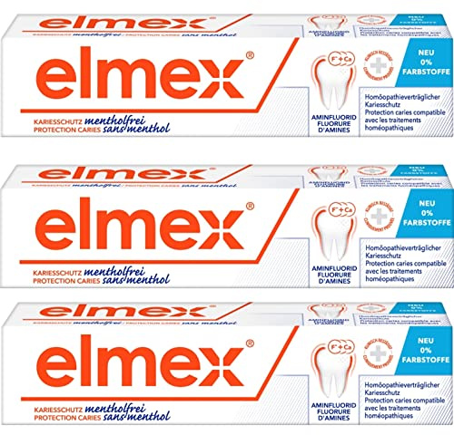elmex mentholfreie Zahnpaste 75ml, 3er Vorteilspack (3x 75ml)