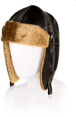 Fliegerkappe mit Fell schwarz