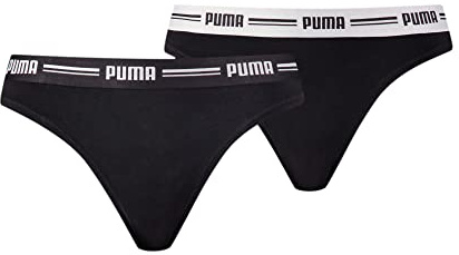 PUMA Damen Puma Iconic Women's String - (2 Pack) Thong Panties, Black, M EU
