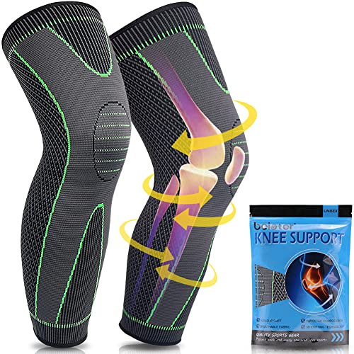 beister 1 Pair Full Leg Compression Sleeves for Women & Men, Extra Long Leg & Calf Braces Knee Sleeve for Basketball, Football, Running, Working Out, Arthritis