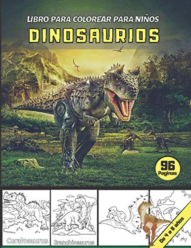 Libro para Colorear para Niños Dinosaurios: De 4 a 8 años | Regalo Perfecto para niño y niña | Dinosaurios libro de colorear para niños de 4 a 8 años | 90 paginas | Formato largo
