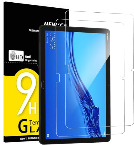 NEW'C 2 Stück, Schutzfolie für Huawei MediaPad M5 Lite 10,1 Zoll, Panzer Schutz Glas Folie,9H Härte,HD Displayschutzfolie, 0.33mm Ultra-klar